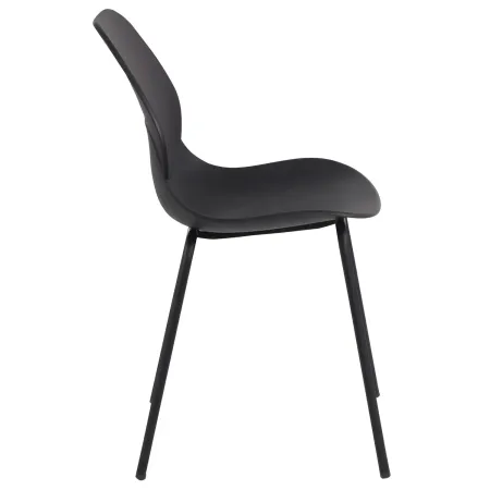 Sedia Cucina Moderna in Plastica Nero con Gambe in Metallo Nero