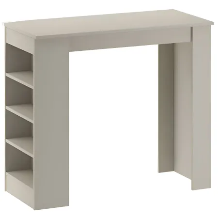 Penisola Cucina Alta 117x54 cm Tavolo Snack Beige Ripiani Salvaspazio