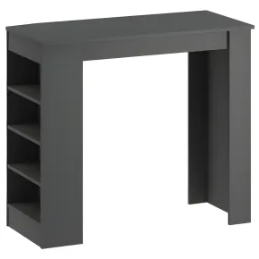 Penisola Cucina Alta 117x54 Tavolo Snack Antracite Ripiani Salvaspazio