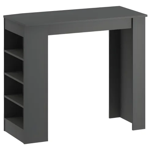 Penisola Cucina Alta 117x54 Tavolo Snack Antracite Ripiani Salvaspazio