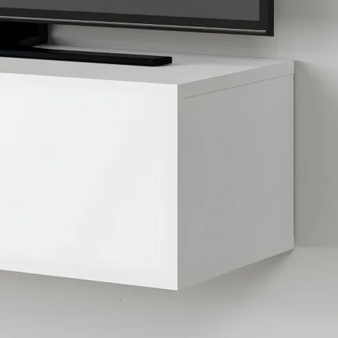 Mobile Porta TV Sospeso Bianco con Ante a Ribalta Moderno Salvaspazio