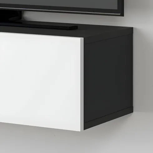 Mobile Porta TV Sospeso Bianco Antracite con Ante a Ribalta Salvaspazio