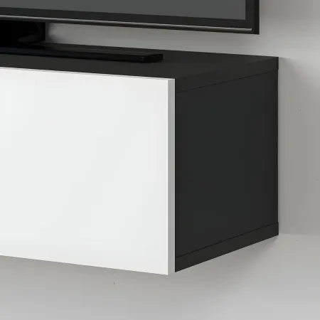 Mobile Porta TV Sospeso Bianco Antracite con Ante a Ribalta Salvaspazio