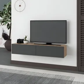 Mobile Porta TV Sospeso Rovere Antracite Ante a Ribalta Salvaspazio