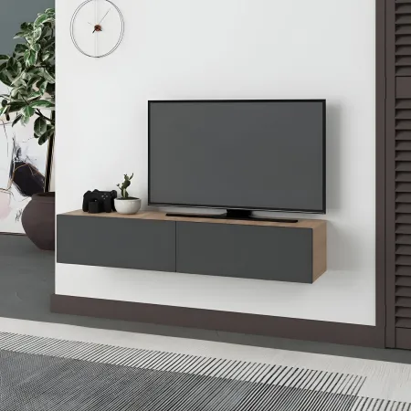 Mobile Porta TV Sospeso Rovere Antracite Ante a Ribalta Salvaspazio
