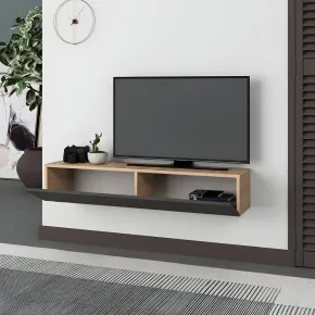 Mobile Porta TV Sospeso Rovere Antracite Ante a Ribalta Salvaspazio 2