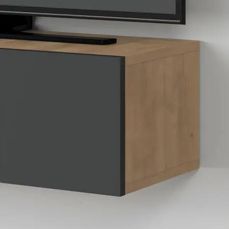 Mobile Porta TV Sospeso Rovere Antracite Ante a Ribalta Salvaspazio
