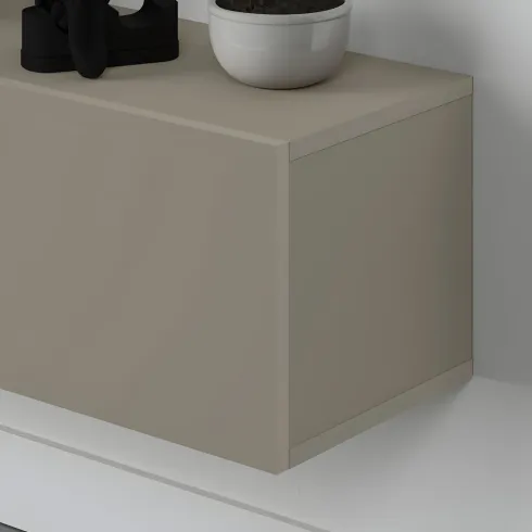 Mobile Porta TV Sospeso 180 cm Beige con Ante a Ribalta Salvaspazio