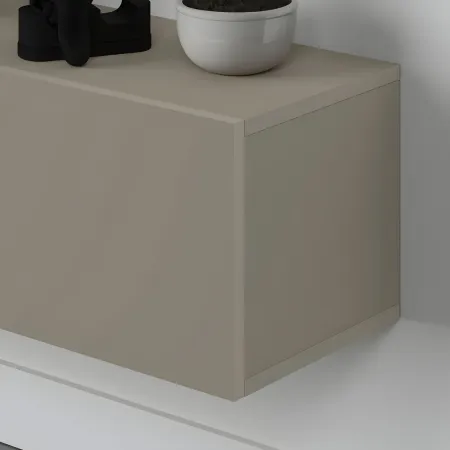 Mobile Porta TV Sospeso 180 cm Beige con Ante a Ribalta Salvaspazio