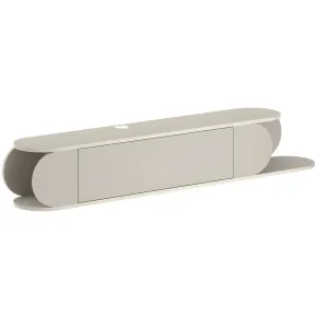 Mobile Porta TV Sospeso Doppia Anta a Ribalta Vano Laterale Beige