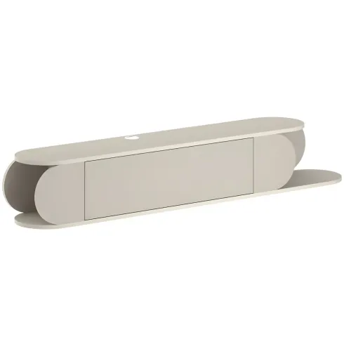 Mobile Porta TV Sospeso Doppia Anta a Ribalta Vano Laterale Beige