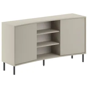 Madia Soggiorno Frontale Curvo 2 Ante 3 Ripiani Beige Salvaspazio