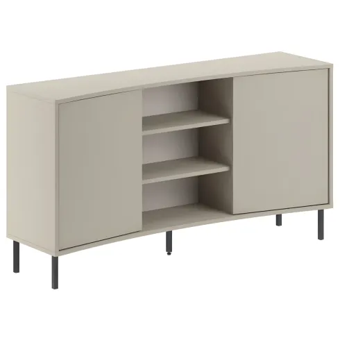 Madia Soggiorno Frontale Curvo 2 Ante 3 Ripiani Beige Salvaspazio