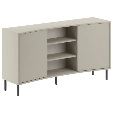 Madia Soggiorno Frontale Curvo 2 Ante 3 Ripiani Beige Salvaspazio
