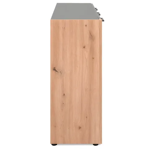 Madia Soggiorno Moderna 3 Ante 1 Cassetto Credenza Rovere Antracite