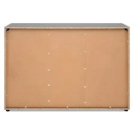 Madia Soggiorno Moderna 3 Ante 1 Cassetto Credenza Rovere Antracite