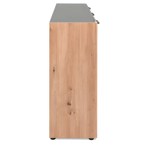 Madia Soggiorno Moderna 4 Ante 1 Cassetto Credenza Rovere Antracite