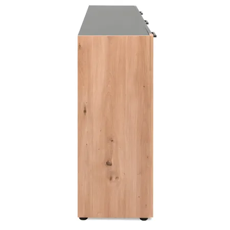 Madia Soggiorno Moderna 4 Ante 1 Cassetto Credenza Rovere Antracite