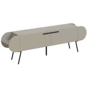 Mobile Porta TV 2 Ante a Ribalta Beige Moderno Vani a Giorno Laterali