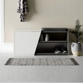 Panca Scarpiera Ingresso Seduta Imbottita Bianco Antracite Salvaspazio 2
