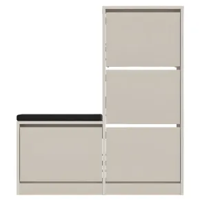 Scarpiera Salvaspazio Ingresso 4 Ante Ribalta Panca Imbottita Beige