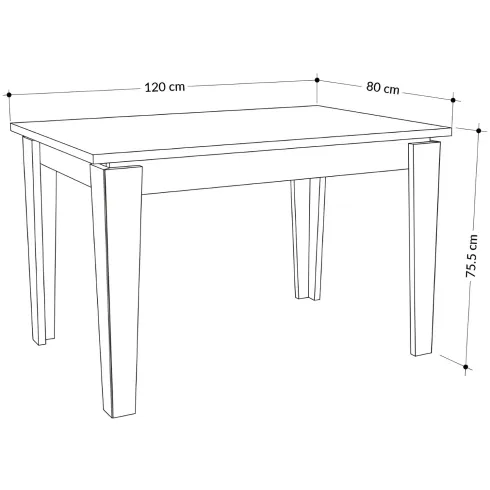Tavolo Allungabile Pranzo Rettangolare 120-170x80 Noce Effetto Legno