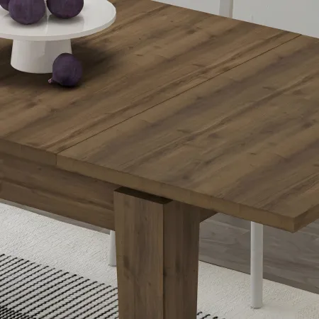 Tavolo Allungabile Pranzo Rettangolare 120-170x80 Noce Effetto Legno