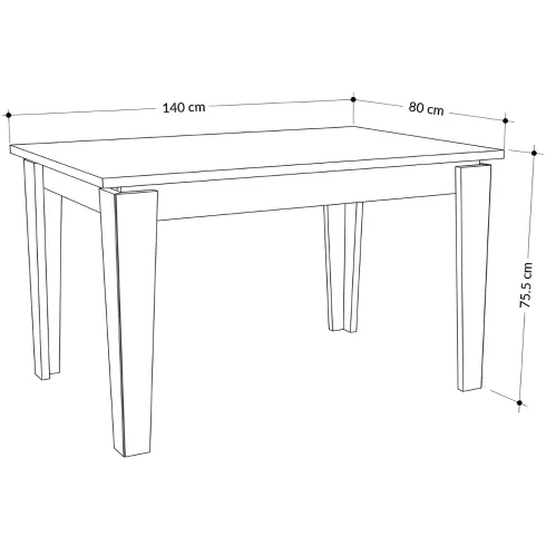 Tavolo Allungabile Pranzo Rettangolare 140-190x80 Noce Effetto Legno
