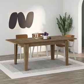 Tavolo Allungabile Pranzo Rettangolare 140-190x80 Noce Effetto Legno 2