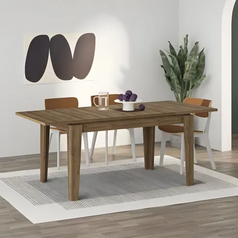 Tavolo Allungabile Pranzo Rettangolare 140-190x80 Noce Effetto Legno