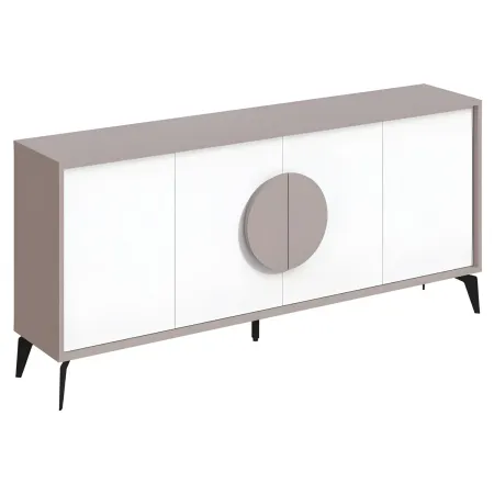 Madia Soggiorno Moderna 180 cm 4 Ante Bianco Tortora Moderno Piedini