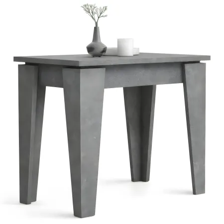 Tavolo Allungabile Salvaspazio da Salotto Cemento Console 90x50 con 5 Prolunghe | Bricoshop24