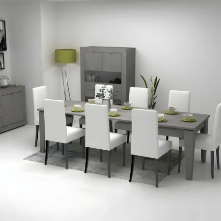Tavolo Allungabile Salvaspazio da Salotto Cemento Console 90x50 con 5 Prolunghe | Bricoshop24