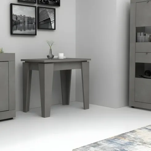 Tavolo Allungabile Salvaspazio da Salotto Cemento Console 90x50 con 5 Prolunghe | Bricoshop24