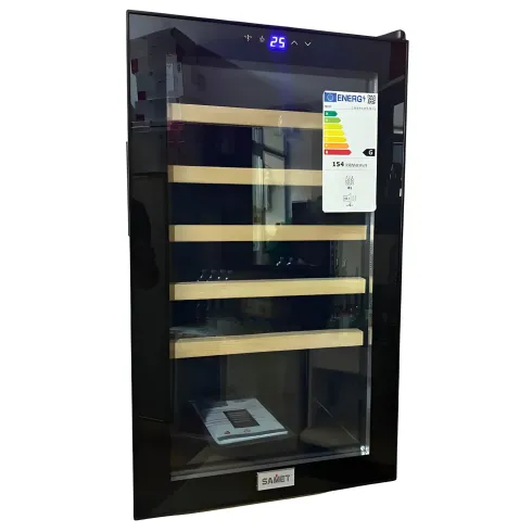 Cantinetta Vino Defrost 91L Nero Frigorifero con Ripiani e Luce LED