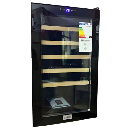 Cantinetta Vino Defrost 91L Nero Frigorifero con Ripiani e Luce LED
