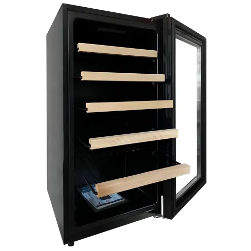 Cantinetta Vino Defrost 91L Nero Frigorifero con Ripiani e Luce LED