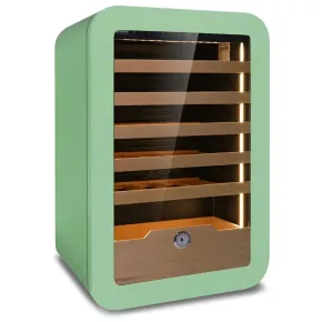 Cantinetta Vino 36 Bottiglie 5 Ripiani in Legno Classe G Verde LED