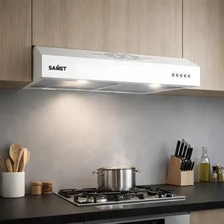 Cappa per Cucina 60 cm Sottopensile Samet 3 Velocità Bianco Classe G