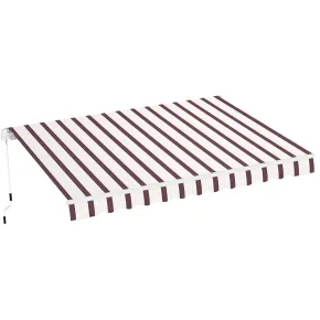 Tenda da Sole 400x250 Rigata Bordeaux Crema Barra Quadra Avvolgibile