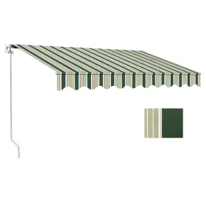 Tenda da Sole 200x150 Rigata Verde Bianco Barra Quadra Avvolgibile