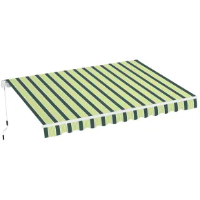 Tenda da Sole 400x300 Rigata Verde Bianco Barra Quadra Avvolgibile