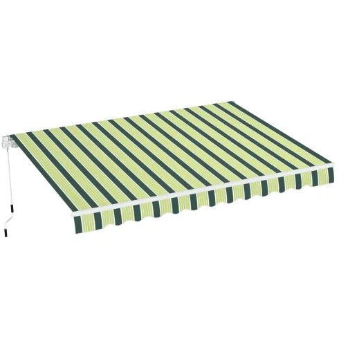 Tenda da Sole 400x300 Rigata Verde Bianco Barra Quadra Avvolgibile