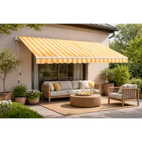 Tenda da Sole a Barra Quadra Riga Gialla 200x150 Bracci 2