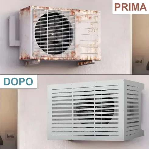 Copri Condizionatore da Esterno Alluminio Bianco 86x44x68 Resistente