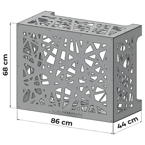 Copri Condizionatore da Esterno Decorazione Alluminio Bianco 86x44x68