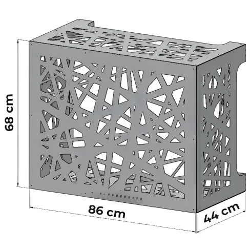 Copri Condizionatore da Esterno Decorazione Alluminio Bronzo 86x44x68