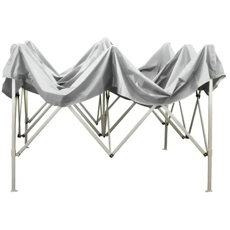 Gazebo da Giardino 3x3 a Fisarmonica Impermeabile Bianco con Sacca
