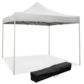 Gazebo da Giardino 3x3 a Fisarmonica Impermeabile Bianco con Sacca