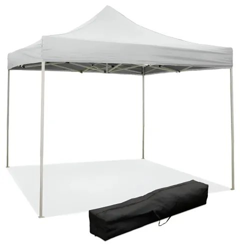 Gazebo da Giardino 3x3 a Fisarmonica Impermeabile Bianco con Sacca